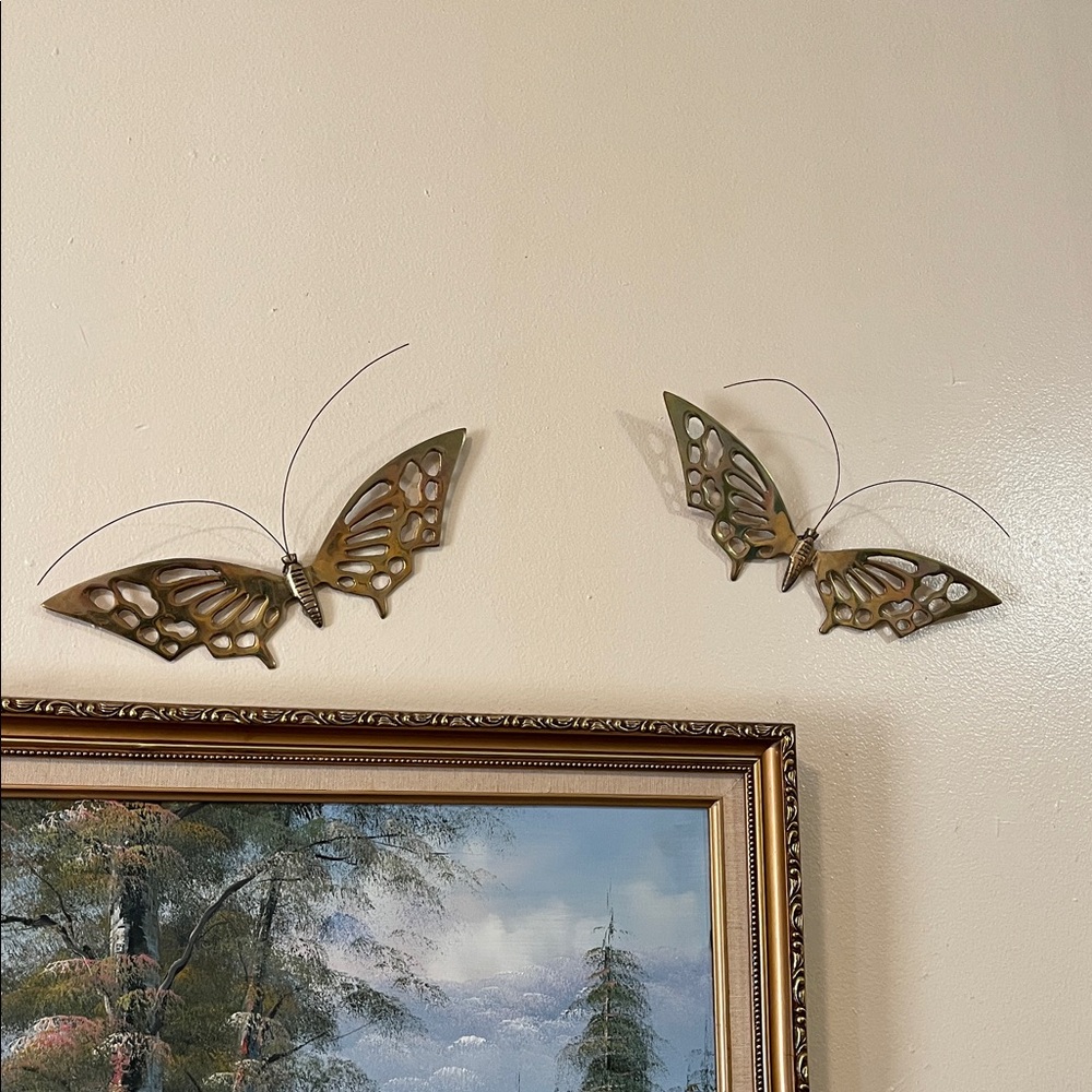 4 BRASS BUTTERFLIES THICK - Solid -Various Sizes - Excellent Condition - Vintage
